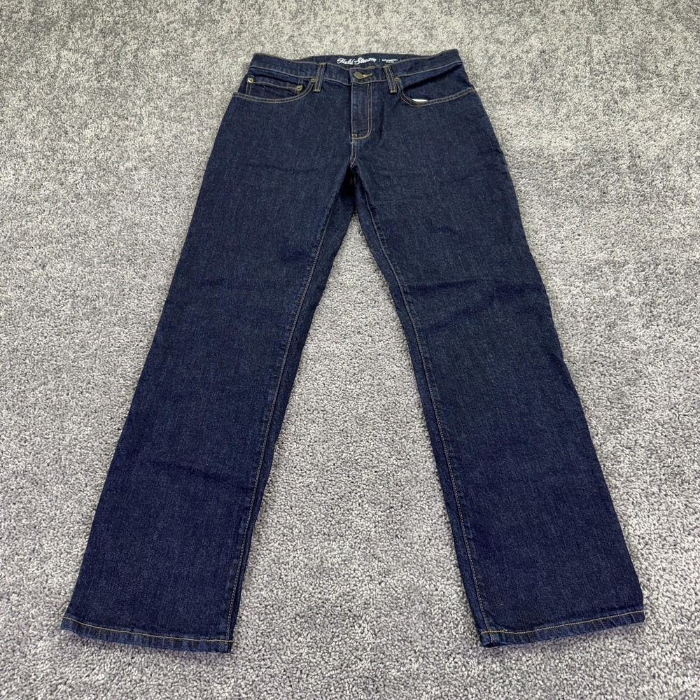 Field & Stream Duracomfort Jeans Mens 34x30 Blue Slim Straight Dark Wash Denim